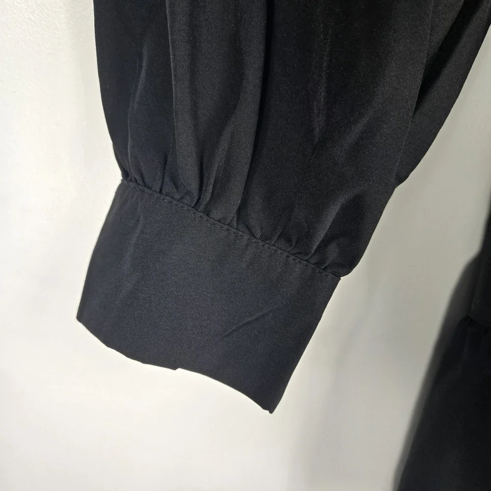 This & That Black Tiered Babydoll Style Long Sleeve Oversized Womens Medium NWT